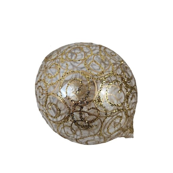 Commodore Holiday Memories 3 Glass Christmas Ornaments Gold Filigree Romania - Picture 8 of 10